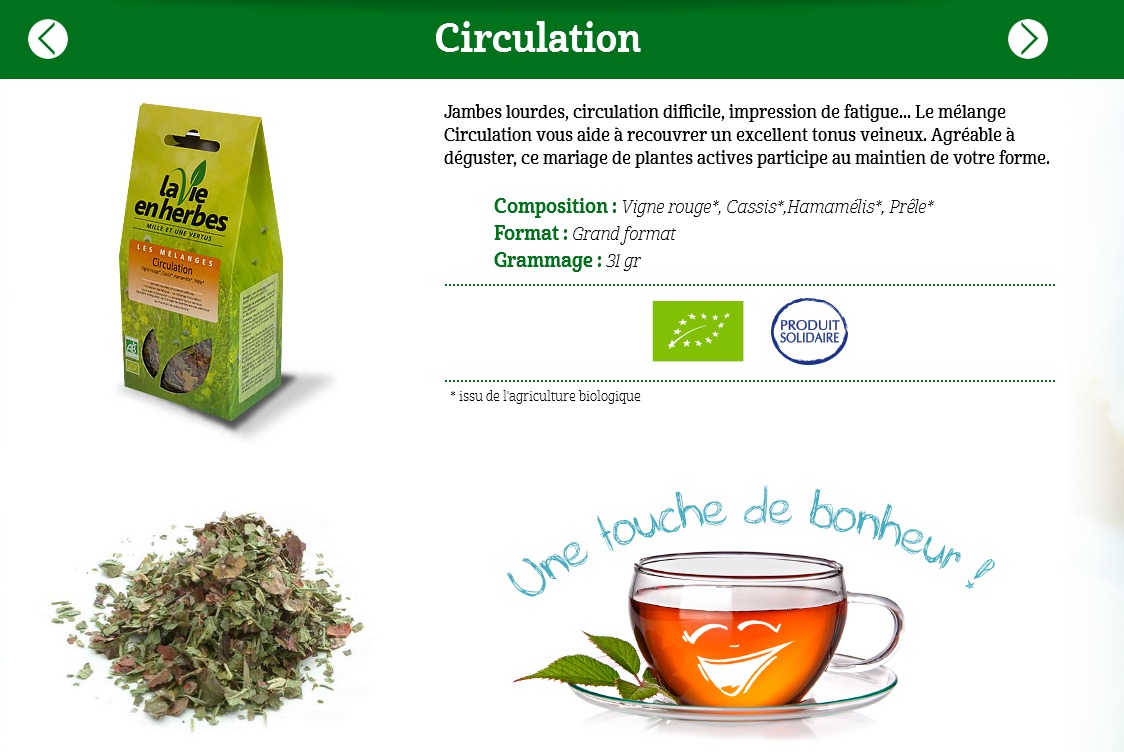 tisane bio jambes